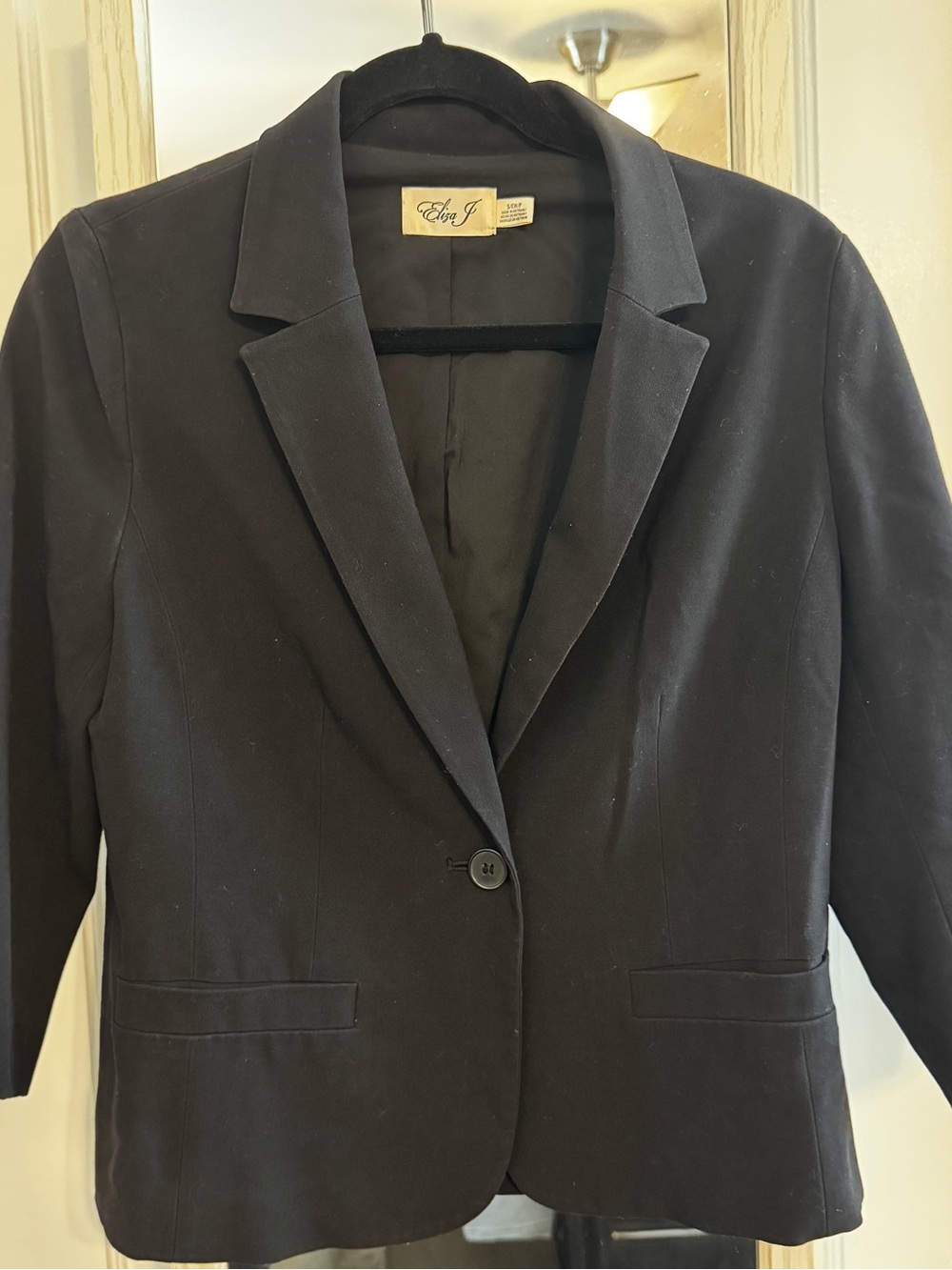 Eliza J Black Single-Button Tailored Blazer